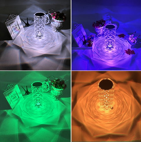 Creative Crystal Diamond Table Lamp Rechargeable Acrylic Bedroom Bedside